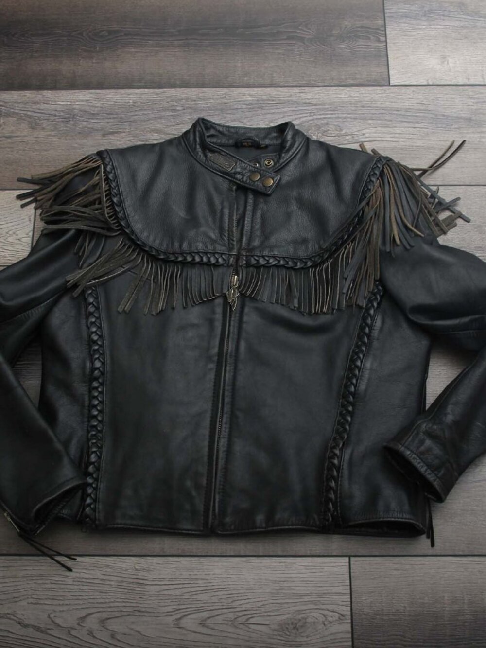 Harley-Davidson Women’s Leather Jacket Willie G Fringe Biker Motorcycle  40/12*